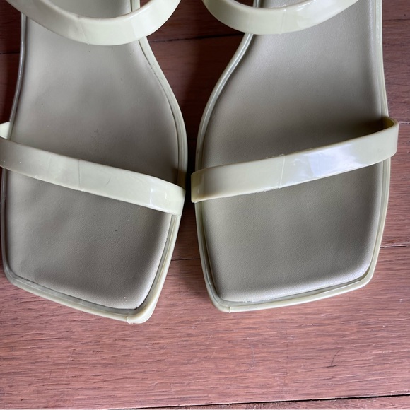 Jeffrey Campbell Jamm Jelly sandals Light Green Block Heel Beach Size 8 Strappy - Picture 5 of 11